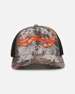 Ed Hardy Dragon Trucker Snapback Real Tree Camo