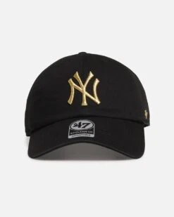 '47 BRAND 47 Brand New York Yankees 'Metallic' 47 Clean Up Strapback Black/Gold
