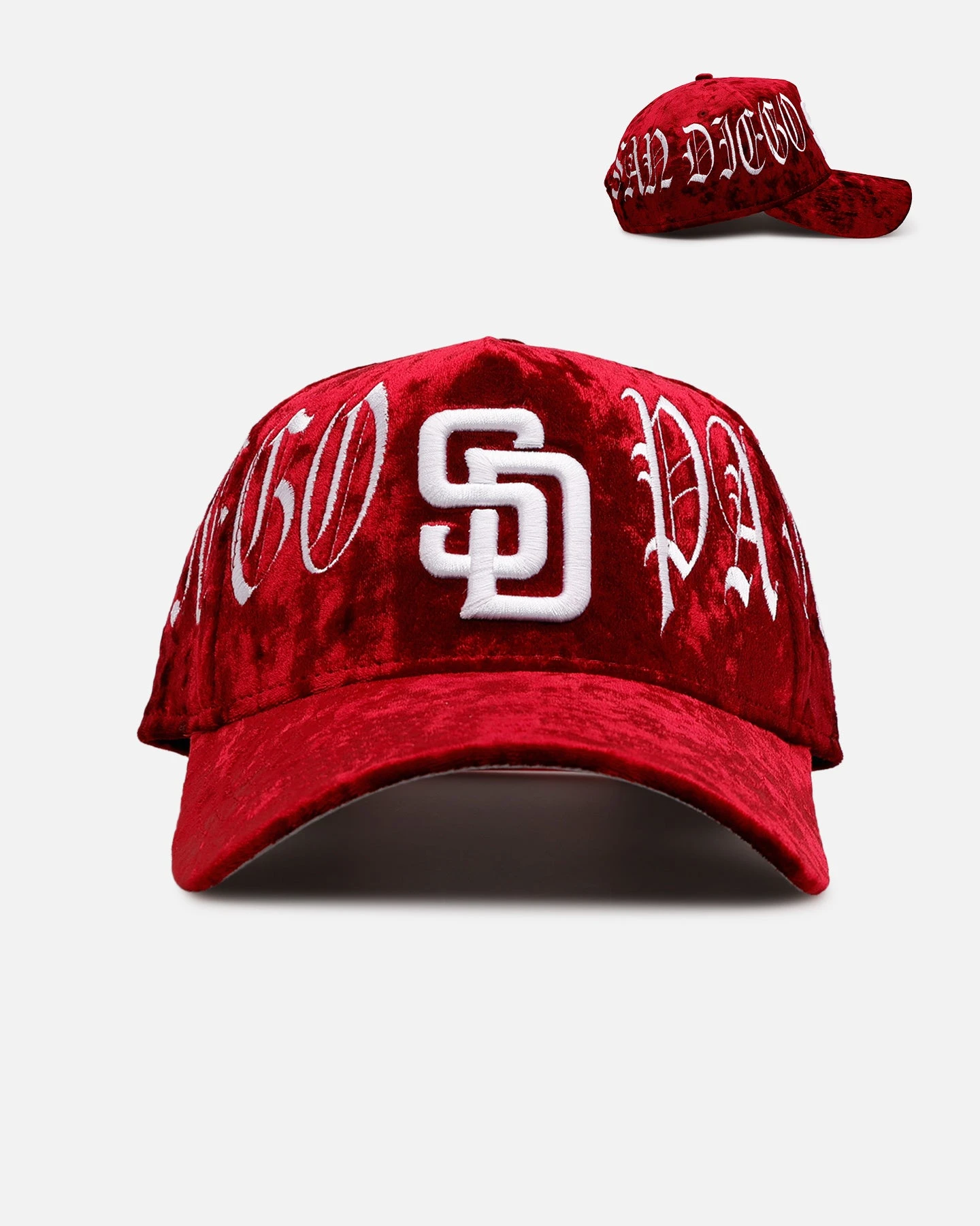 New Era San Diego Padres 'Velvet Gothic Script' 9FORTY A-Frame Snapback Maroon 3 New Era San Diego Padres 'Velvet Gothic Script' 9FORTY A-Frame Snapback Maroon