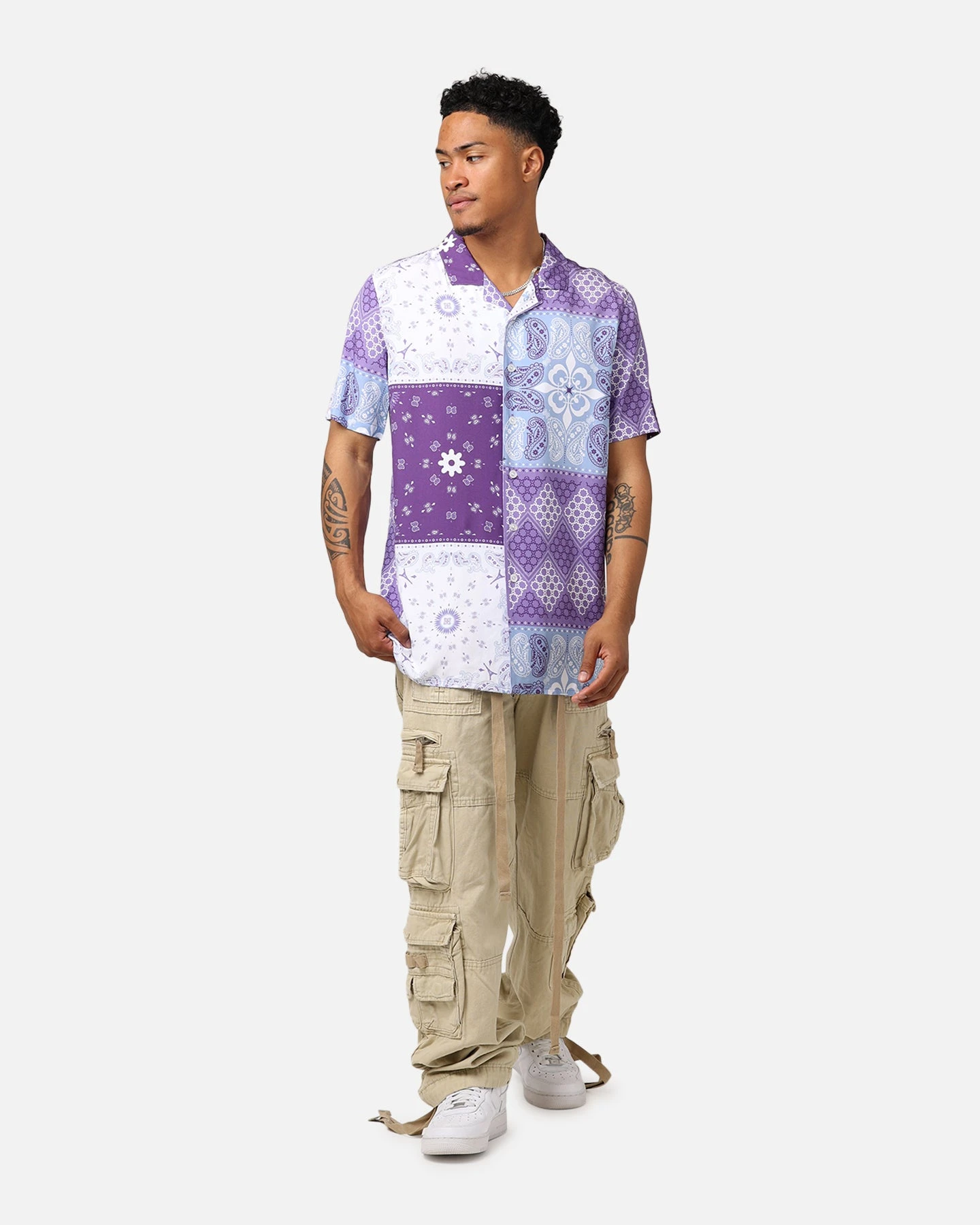 Carré Bandana Ultra Button Up Shirt Purple 5 Carré Bandana Ultra Button Up Shirt Purple - Image 3