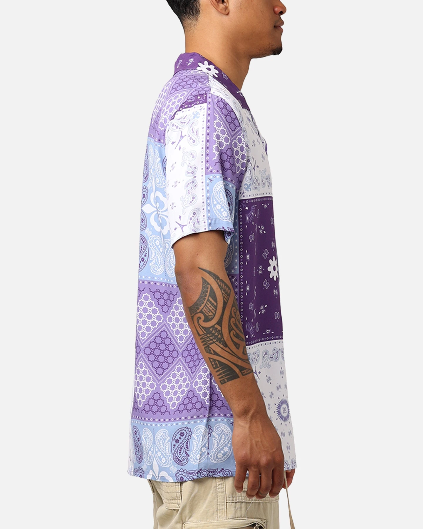 Carré Bandana Ultra Button Up Shirt Purple 6 Carré Bandana Ultra Button Up Shirt Purple - Image 4