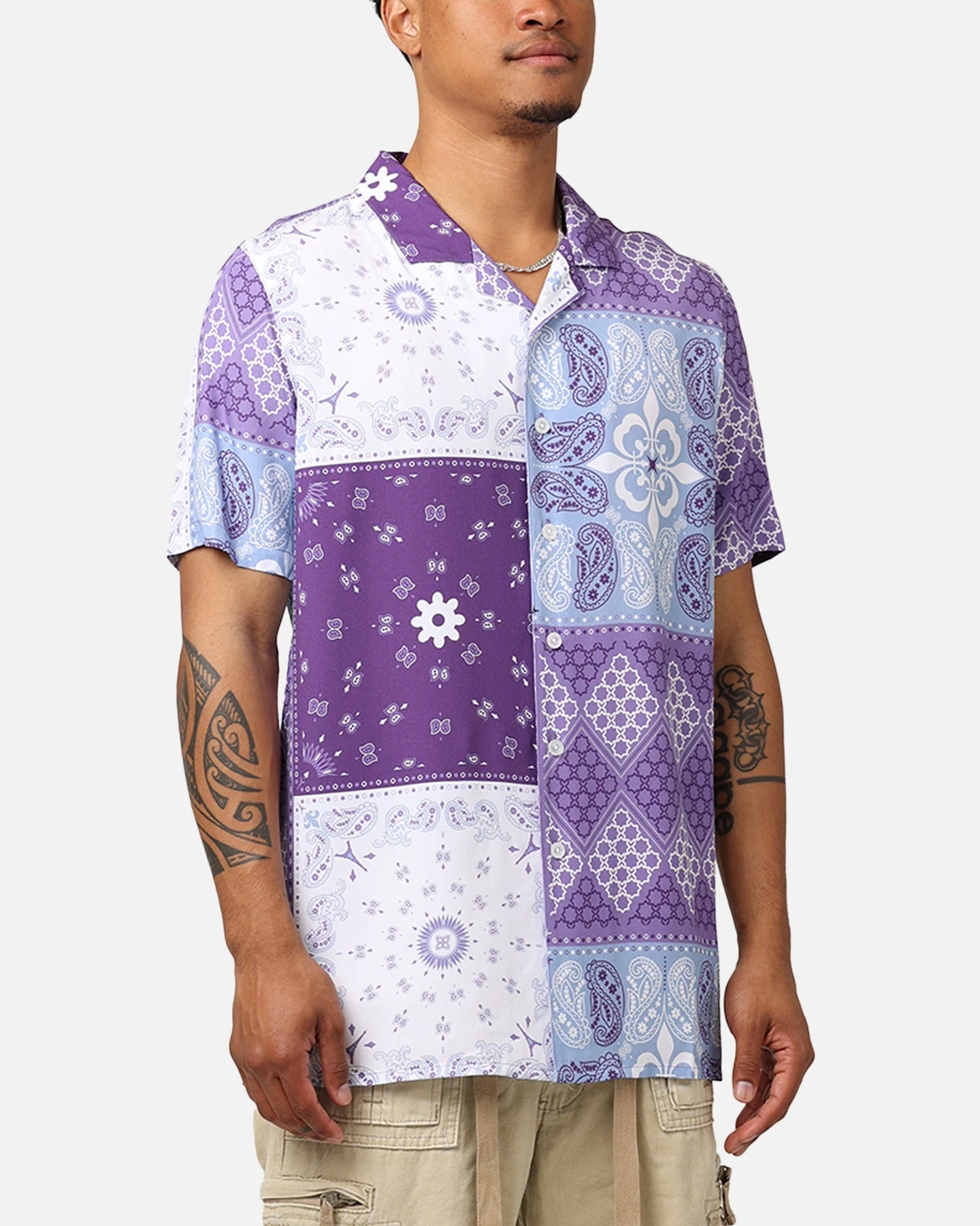 Carré Bandana Ultra Button Up Shirt Purple 8 Carré Bandana Ultra Button Up Shirt Purple - Image 6