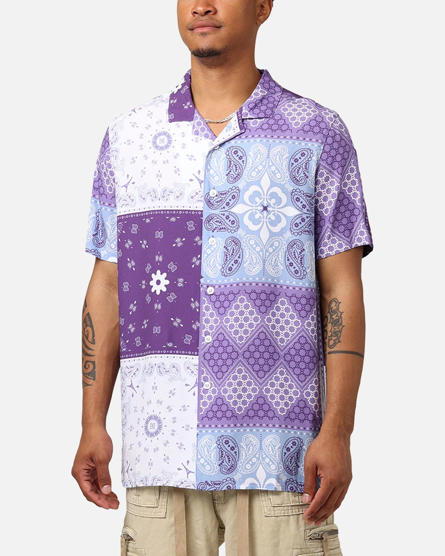 Carré Bandana Ultra Button Up Shirt Purple 9 Carré Bandana Ultra Button Up Shirt Purple - Image 7