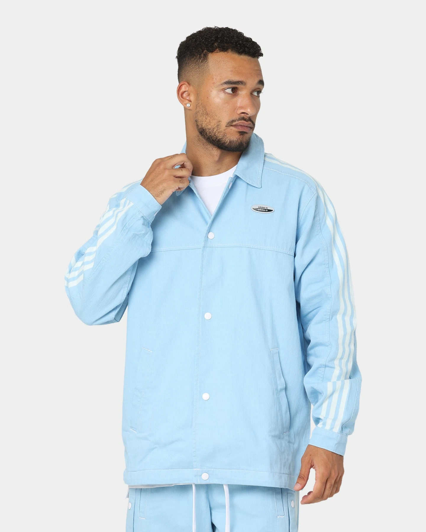 Adidas Denim Jacket Clear Blue 3 Adidas Denim Jacket Clear Blue