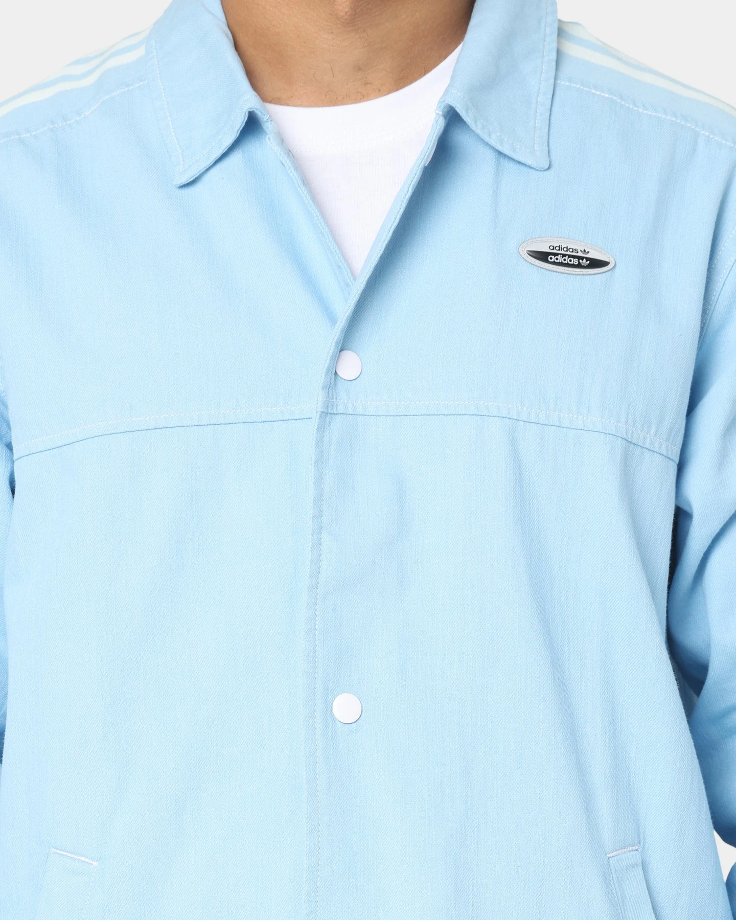 Adidas Denim Jacket Clear Blue 5 Adidas Denim Jacket Clear Blue - Image 3