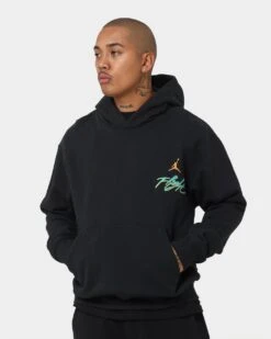 Jordan Essential Flight Graphic Fleece Hoodie Black/New Emerald 11 Jordan Essential Flight Graphic Fleece Hoodie Black/New Emerald -Culture kings 02038506 YC674 mens 0020