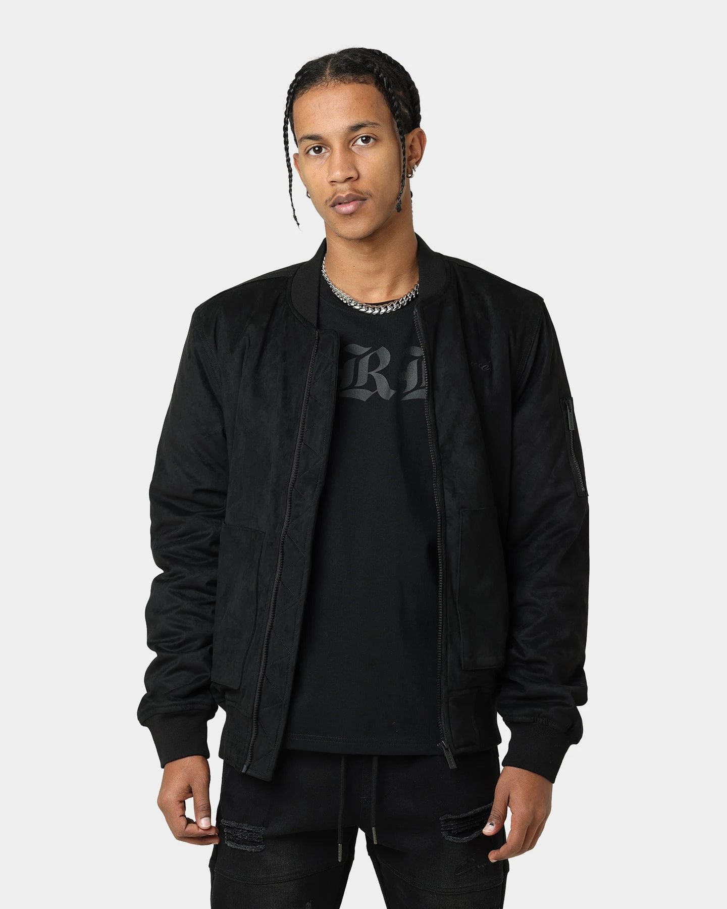 Carré C-89 Suede Bomber Jacket Black 3 Carré C-89 Suede Bomber Jacket Black