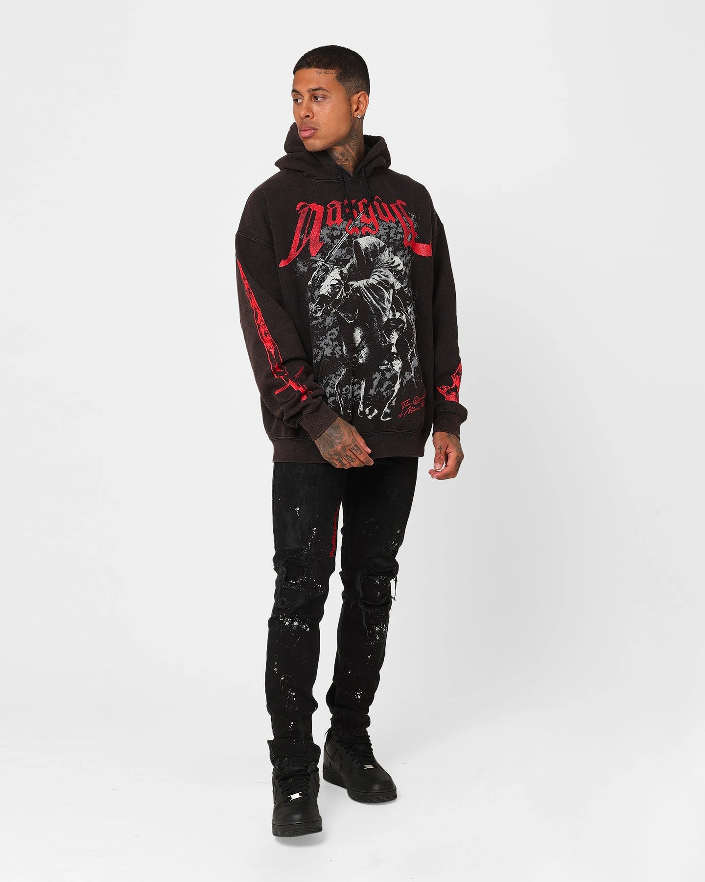 American Thrift X The Lord Of The Rings Nazgul Vintage Hoodie Black Wash 4 American Thrift X The Lord Of The Rings Nazgul Vintage Hoodie Black Wash - Image 2