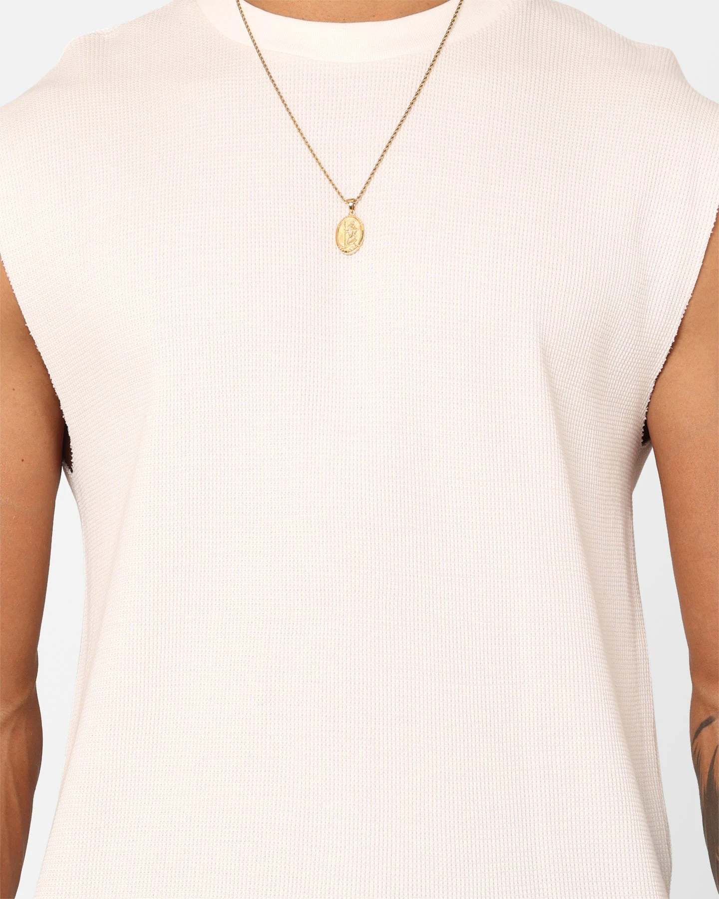 XXIII Waffle Muscle Singlet White 5 XXIII Waffle Muscle Singlet White - Image 3