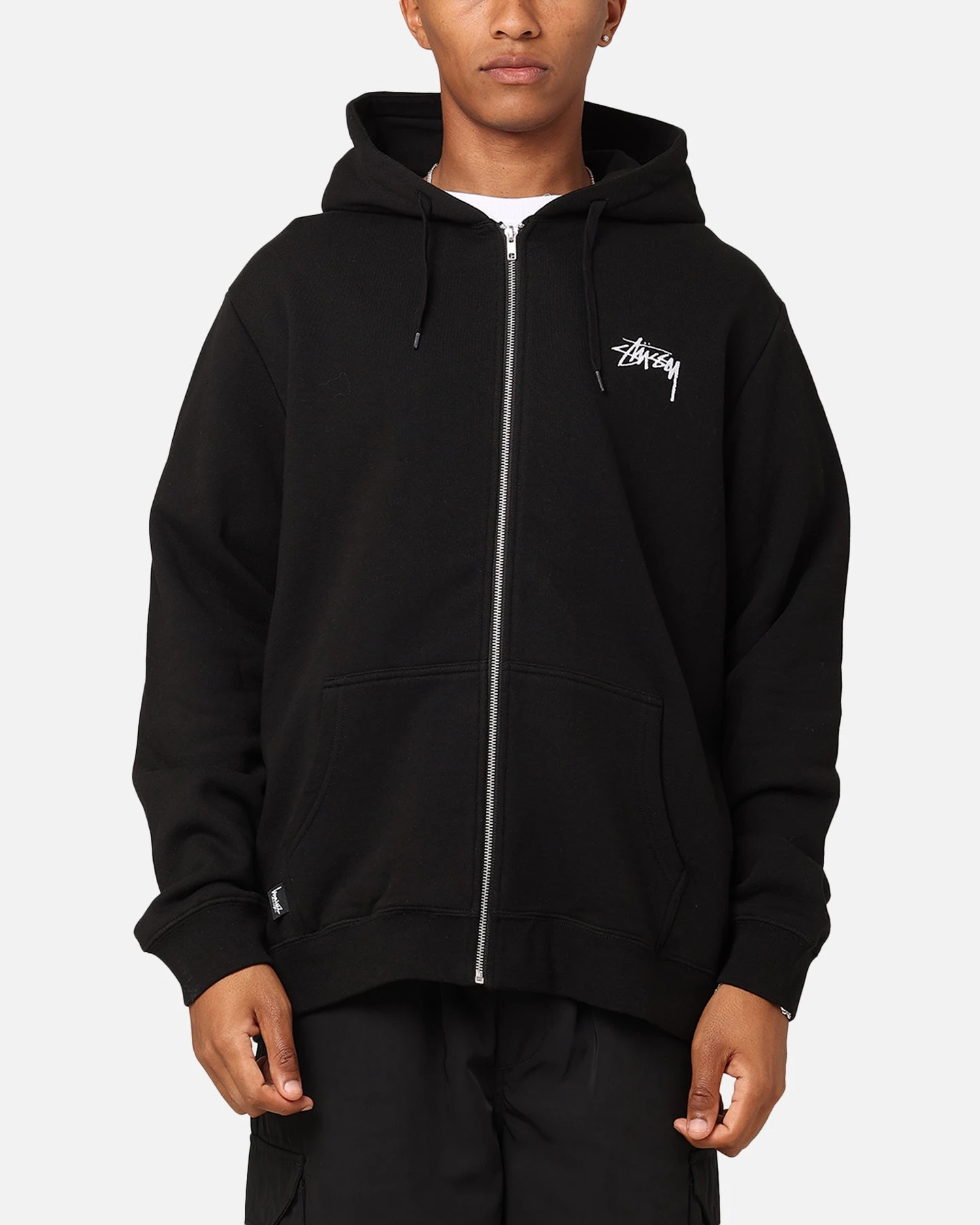 Stussy Stock Embroidery Full Zip Hoodie Black 3 Stussy Stock Embroidery Full Zip Hoodie Black