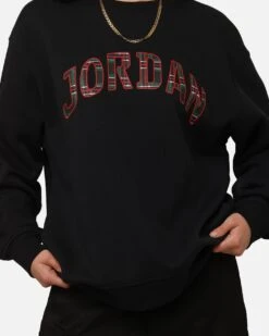 Jordan Essentials Holiday Fleece Crewneck Black/Sail 13 Jordan Essentials Holiday Fleece Crewneck Black/Sail -Culture kings 02050131 YB699 womens 00060