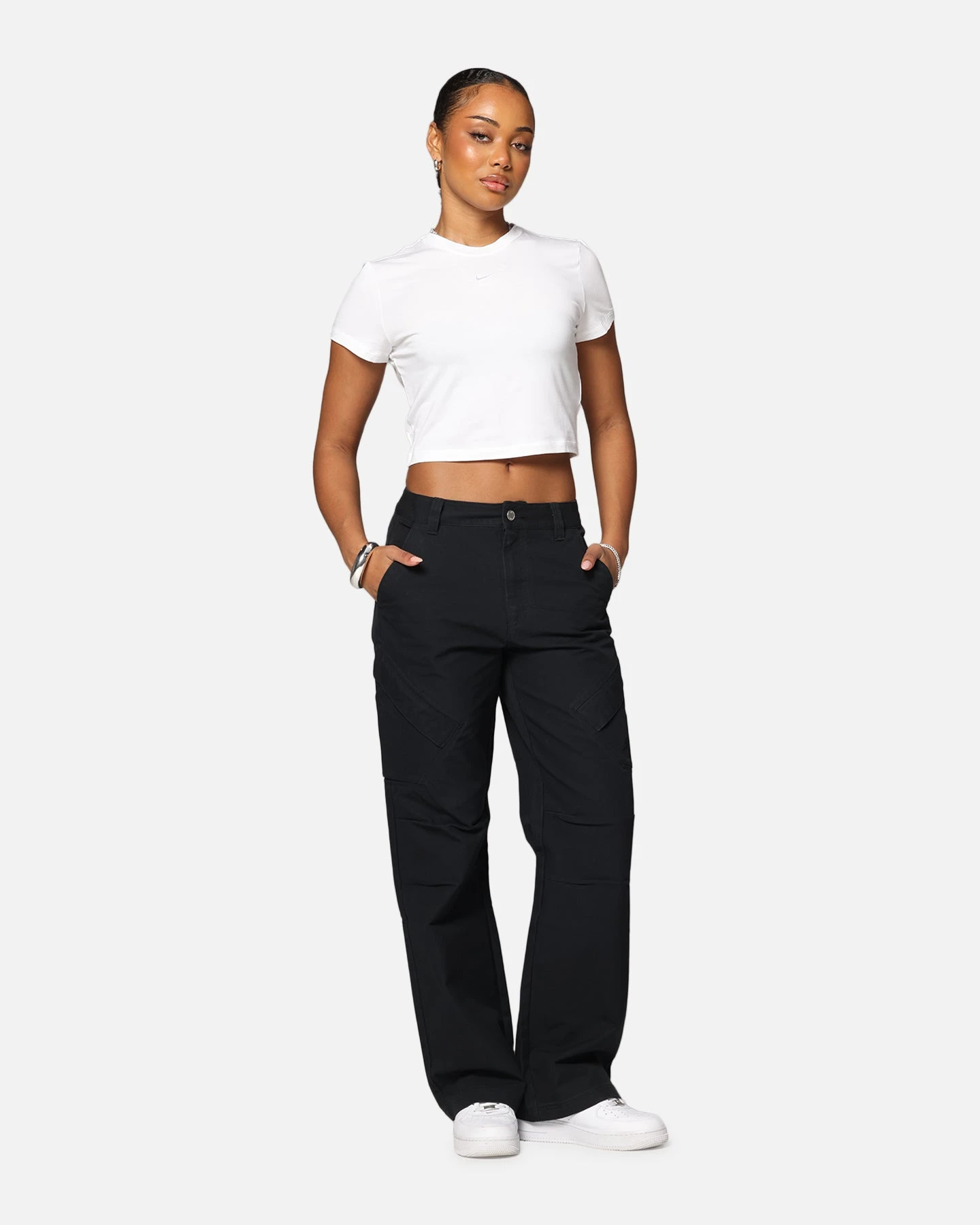 Nike Women's Sportswear Chill Knit Crop T-Shirt White/White 4 Nike Women's Sportswear Chill Knit Crop T-Shirt White/White - Image 2