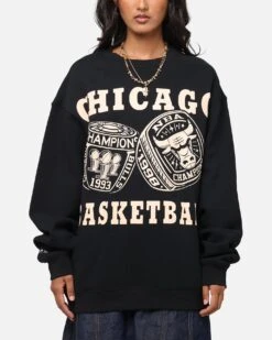 Mitchell & Ness Chicago Bulls Rings Crewneck Black