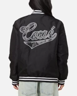 Carre Team Puffer Varsity Jacket Black/White