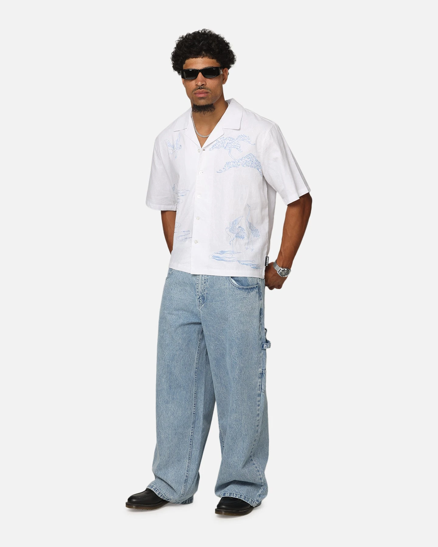 Carre Crane Button Up Shirt White/Light Blue 4 Carre Crane Button Up Shirt White/Light Blue - Image 2