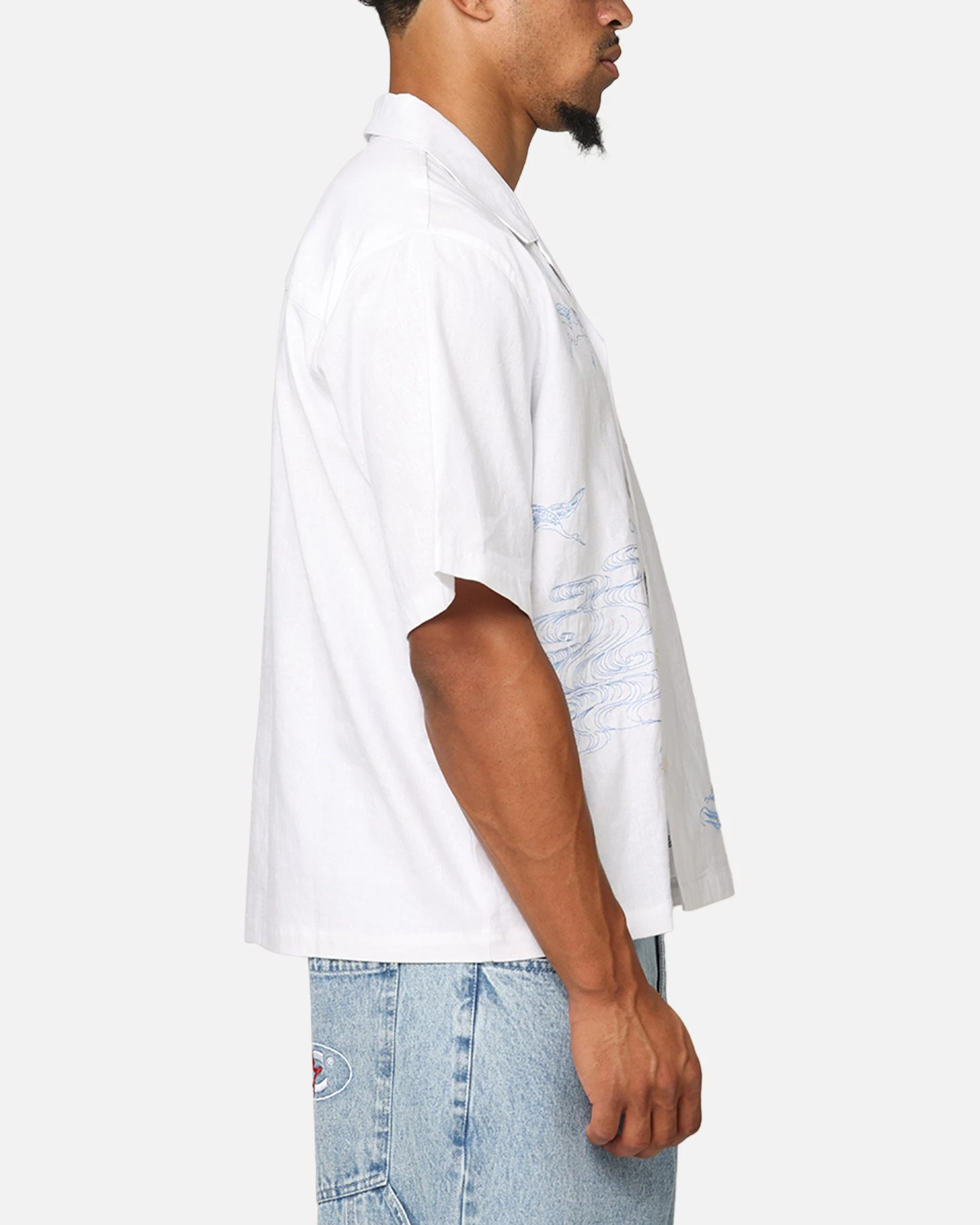 Carre Crane Button Up Shirt White/Light Blue 6 Carre Crane Button Up Shirt White/Light Blue - Image 4