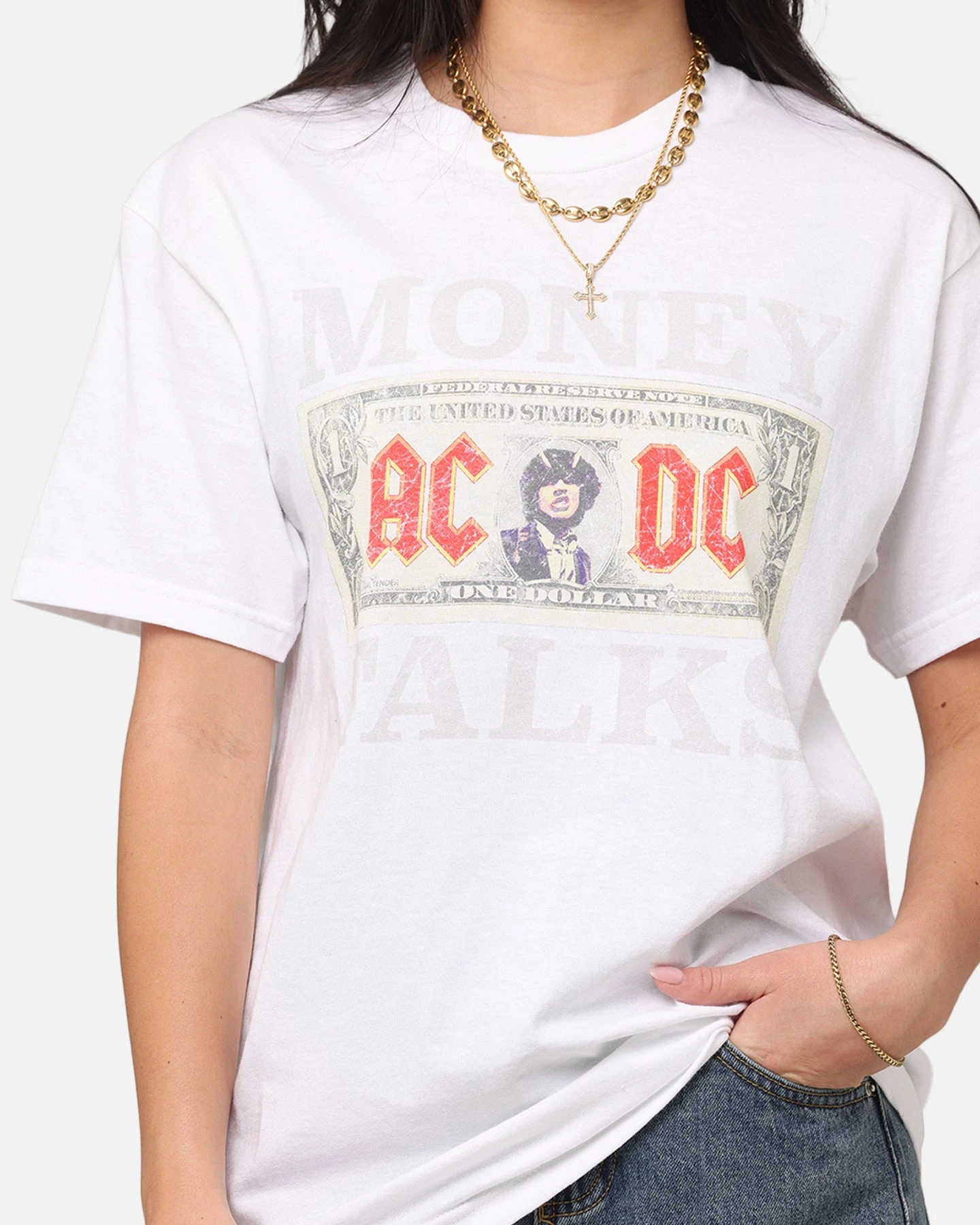 AC/DC Money Talks T-Shirt Vintage White 8 AC/DC Money Talks T-Shirt Vintage White - Image 6