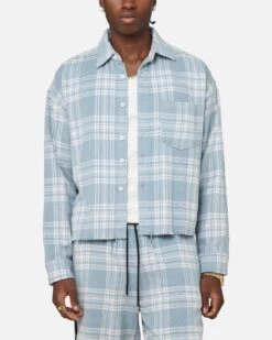XXIII Plaid Long Sleeve Overshirt Blue