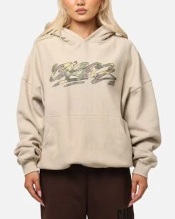 Carre Camo Script Hoodie Stone
