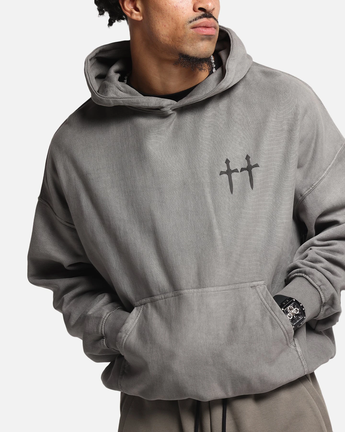 Saint Morta Mortal Boxy Hoodie Washed Charcoal 10 Saint Morta Mortal Boxy Hoodie Washed Charcoal - Image 8
