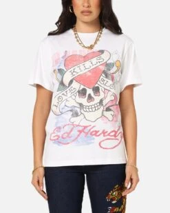 Ed Hardy Love Kills Slowly Vintage T-Shirt White