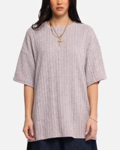 XXIII Rib Knit T-Shirt Pink Marle