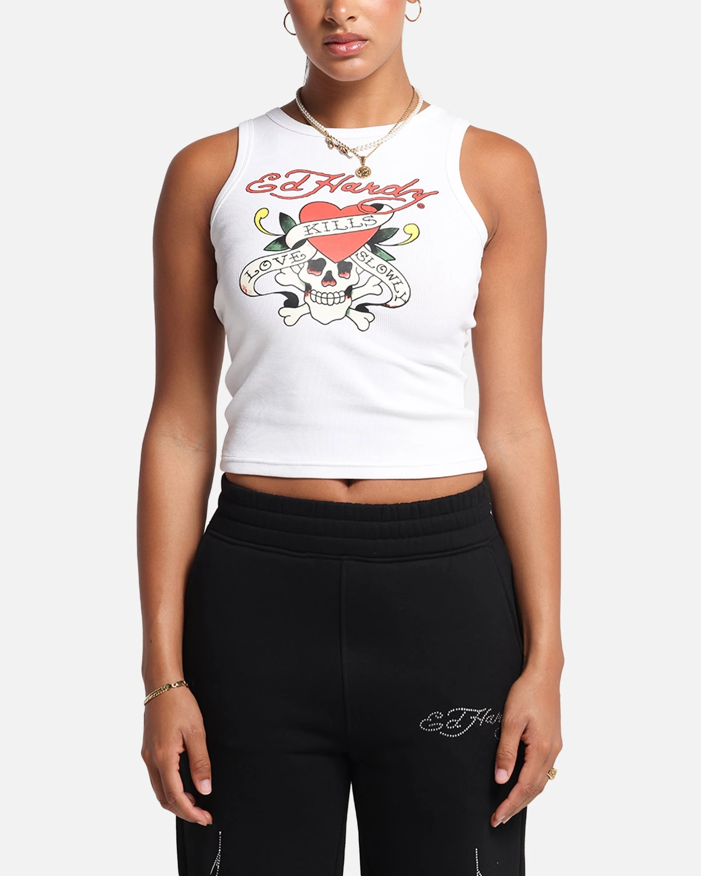 Ed Hardy Women's Love Kills Tank White 3 Ed Hardy Women's Love Kills Tank White