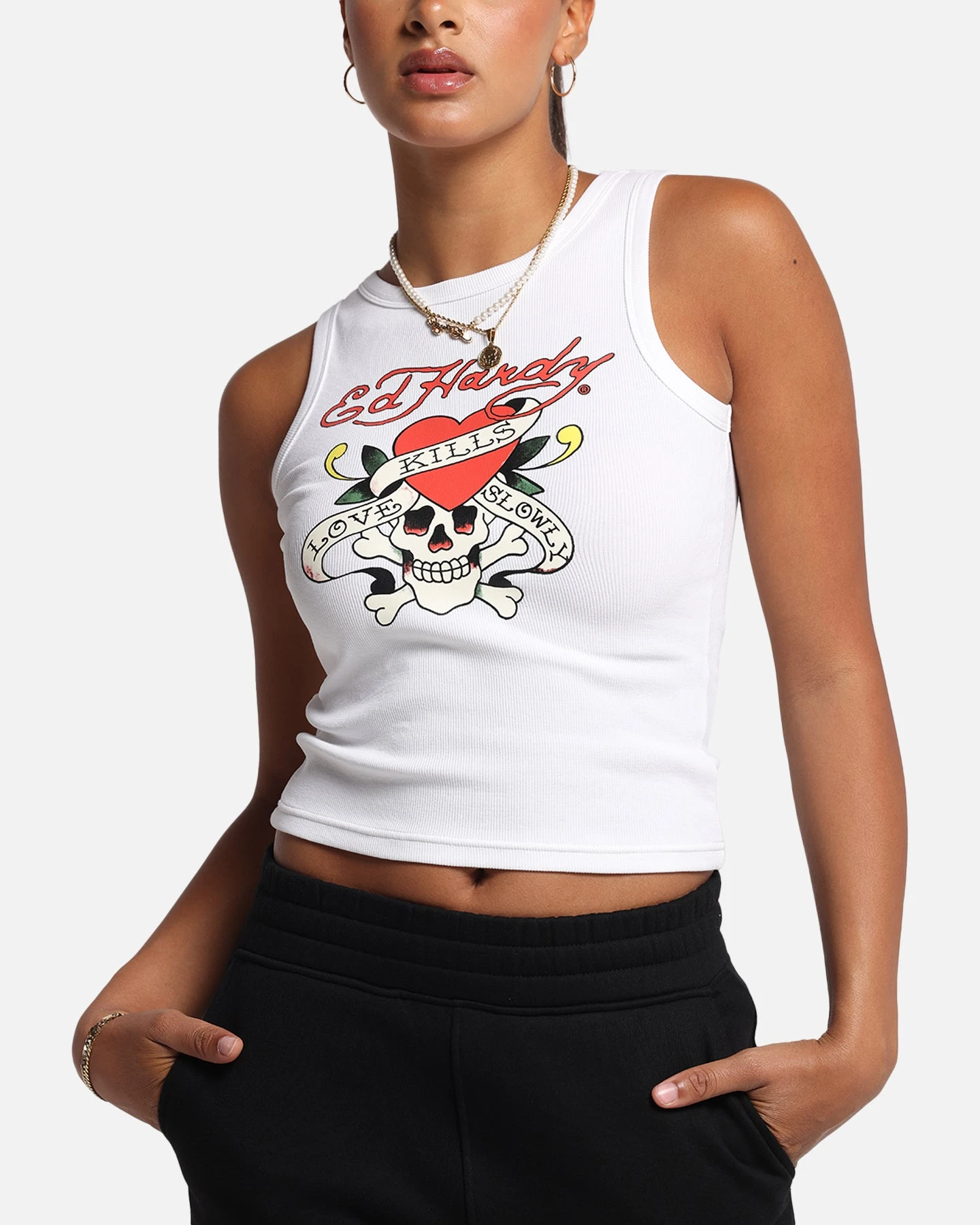 Ed Hardy Women's Love Kills Tank White 8 Ed Hardy Women's Love Kills Tank White - Image 6