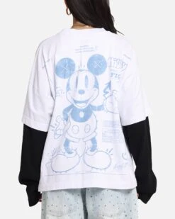 American Thrift Disney Mickey Prototype II Long Sleeve T-Shirt White