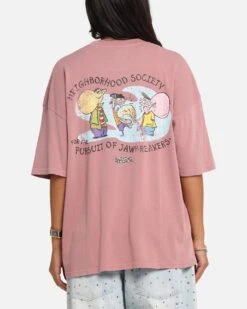 73 Studio X Cartoon Network Ed Edd N Eddy Box Logo Vintage T-Shirt Coral