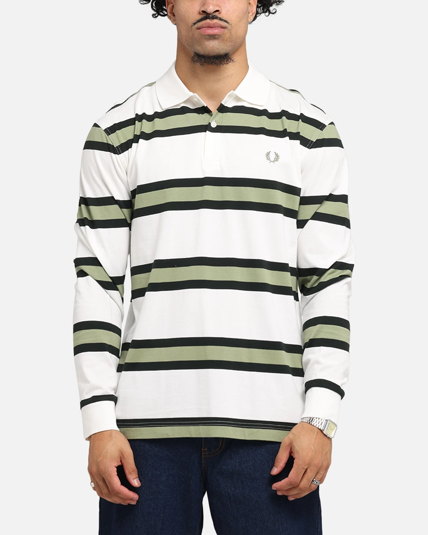 Fred Perry Jersey Stripe Polo Shirt Light Ecru 3 Fred Perry Jersey Stripe Polo Shirt Light Ecru