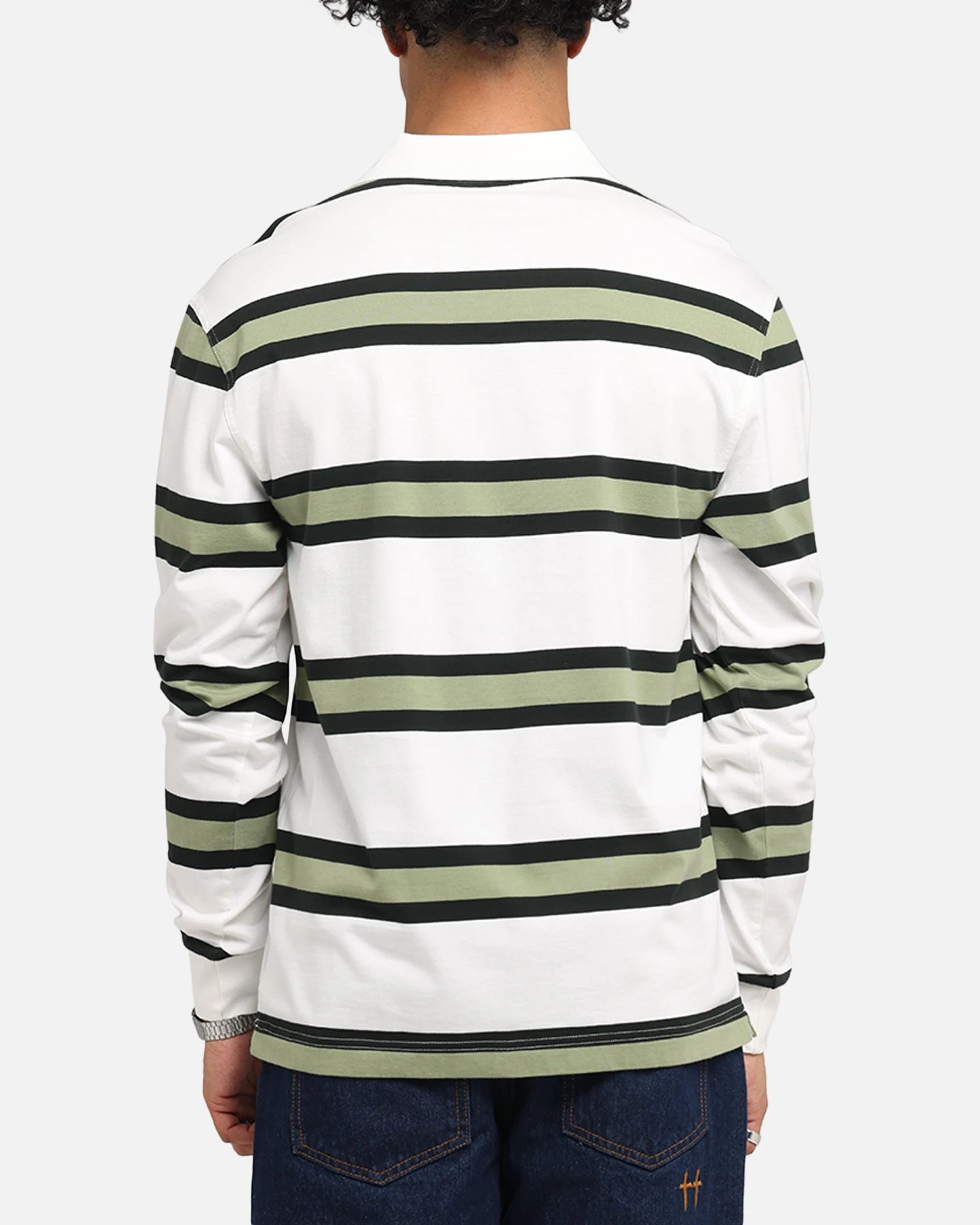 Fred Perry Jersey Stripe Polo Shirt Light Ecru 5 Fred Perry Jersey Stripe Polo Shirt Light Ecru - Image 3