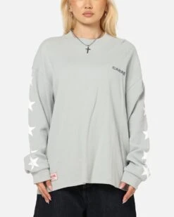 Carre Waffle Workwear Long Sleeve T-Shirt Grey