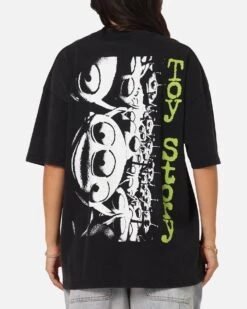 73 Studio Disney Pixar Toy Story Little Green Men Vintage T-Shirt Black Acidwash