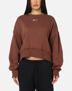 Nike Women's Sportswear Phoenix Fleece Crewneck Archaeo Brown/Sail