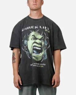 73 Studio X Shrek Rave Vintage T-Shirt Black Wash