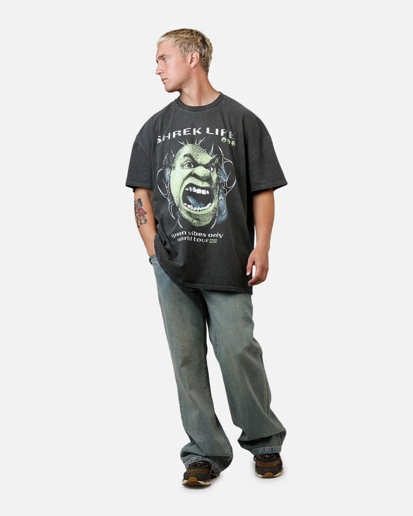 73 Studio X Shrek Rave Vintage T-Shirt Black Wash 5 73 Studio X Shrek Rave Vintage T-Shirt Black Wash - Image 3