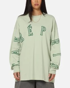 Carre Global Oversized Long Sleeve T-Shirt Sage