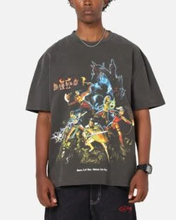 73 Studio X Diablo Halloween Heroes Are Born Heavyweight T-Shirt Black Wash