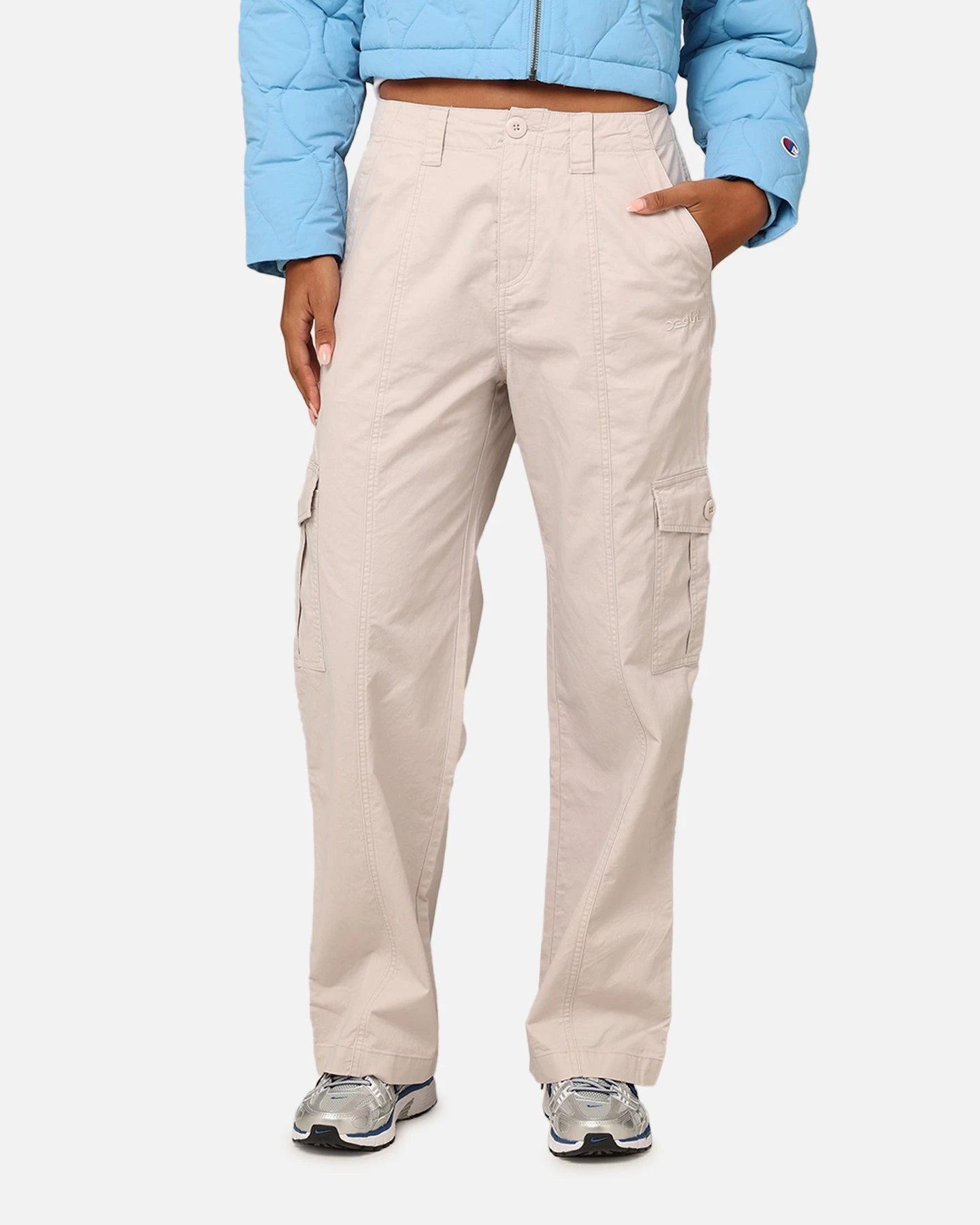 X-Girl Work Cargo Pants White Sand 3 X-Girl Work Cargo Pants White Sand