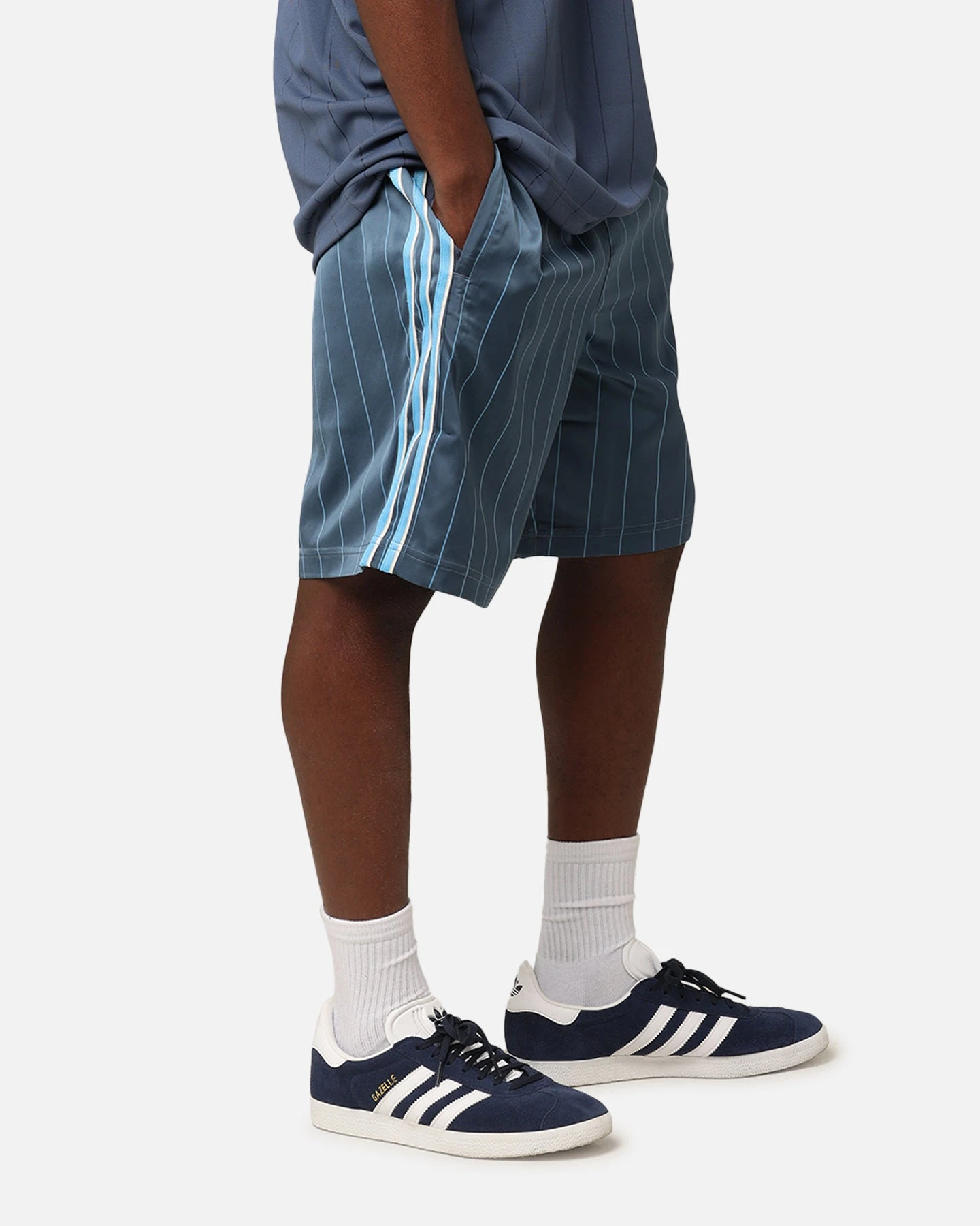 Adidas Pinstripe Sprinter Shorts Preloved Ink 7 Adidas Pinstripe Sprinter Shorts Preloved Ink - Image 5