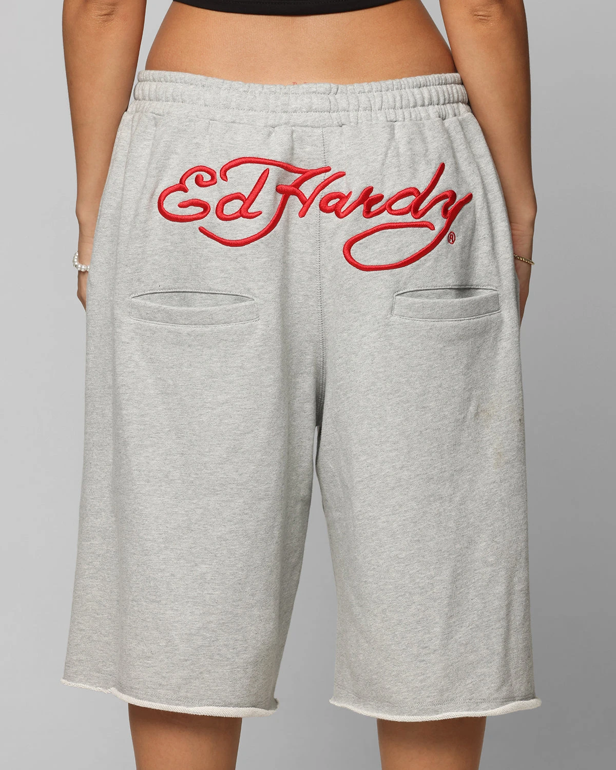 Ed Hardy Baggy Fleece Shorts Grey Marle 10 Ed Hardy Baggy Fleece Shorts Grey Marle - Image 8