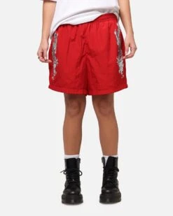 Ed Hardy Tribal Dragon Shorts Red