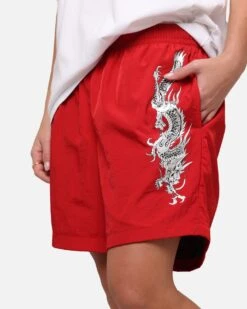 Ed Hardy Tribal Dragon Shorts Red -Culture kings 03013159 YR001 womens 00030