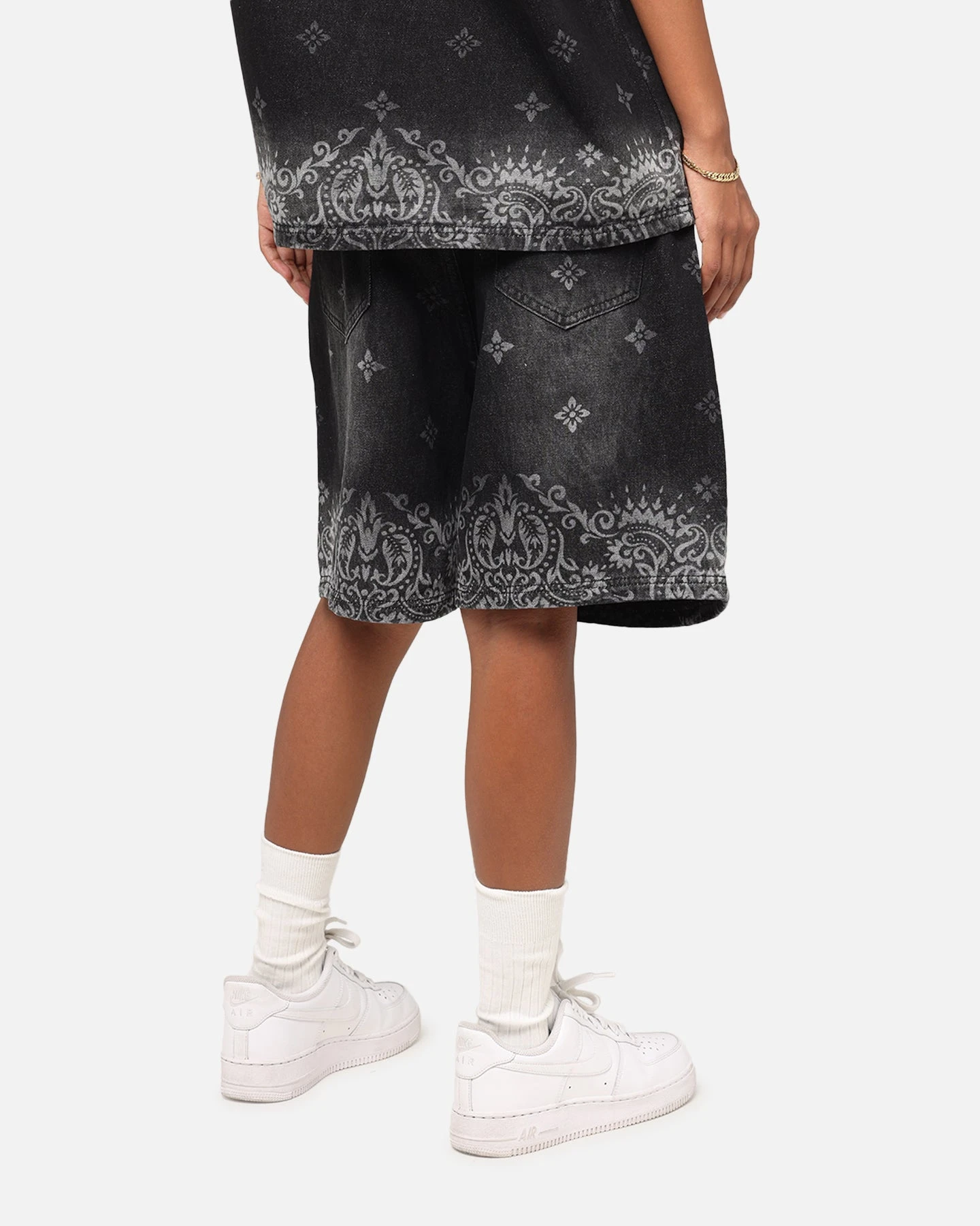 Criminal Damage Laser Print Denim Shorts Washed Black 5 Criminal Damage Laser Print Denim Shorts Washed Black - Image 3