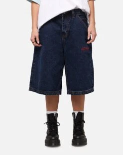 Ed Hardy Brave Hearts Jorts Indigo