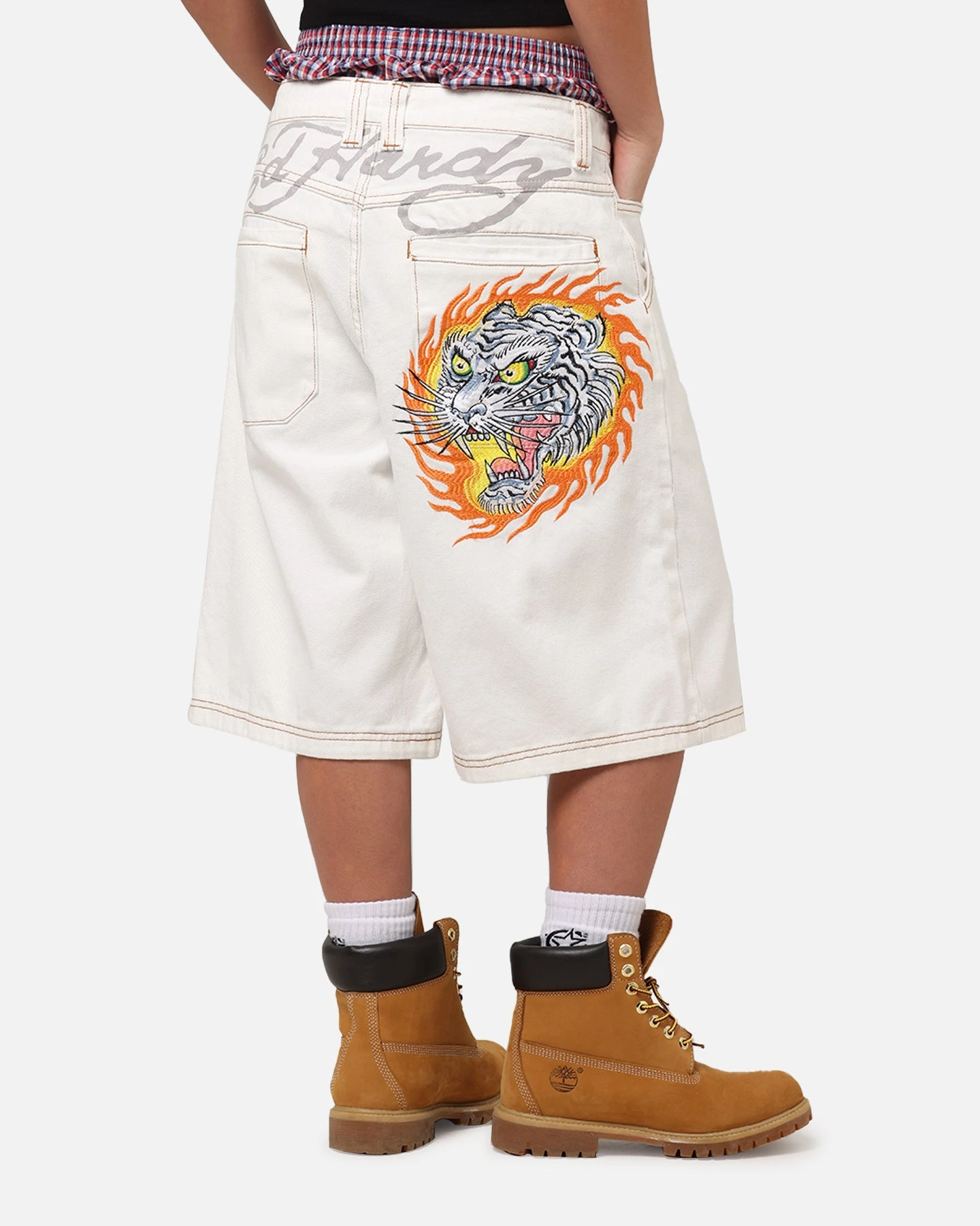 Ed Hardy Tiger Jorts Off White 7 Ed Hardy Tiger Jorts Off White - Image 5