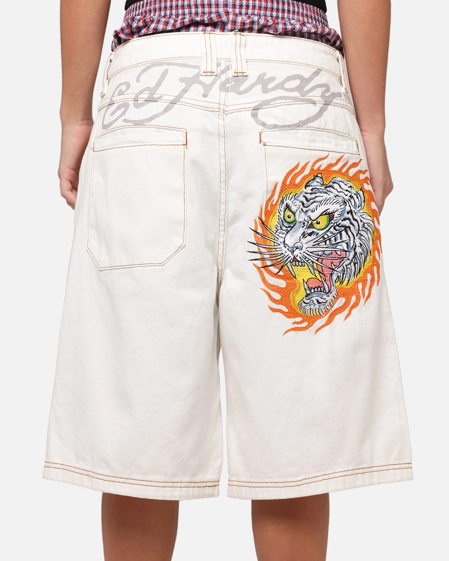 Ed Hardy Tiger Jorts Off White 9 Ed Hardy Tiger Jorts Off White - Image 7