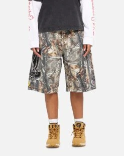 Ed Hardy Eagle Jorts Real Tree Camo