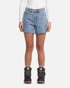 XXIII Women's High Cut A-Line Denim Shorts Blue Denim